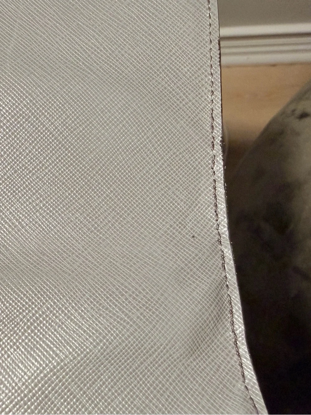 Large Gray Prada Leather Briefcase